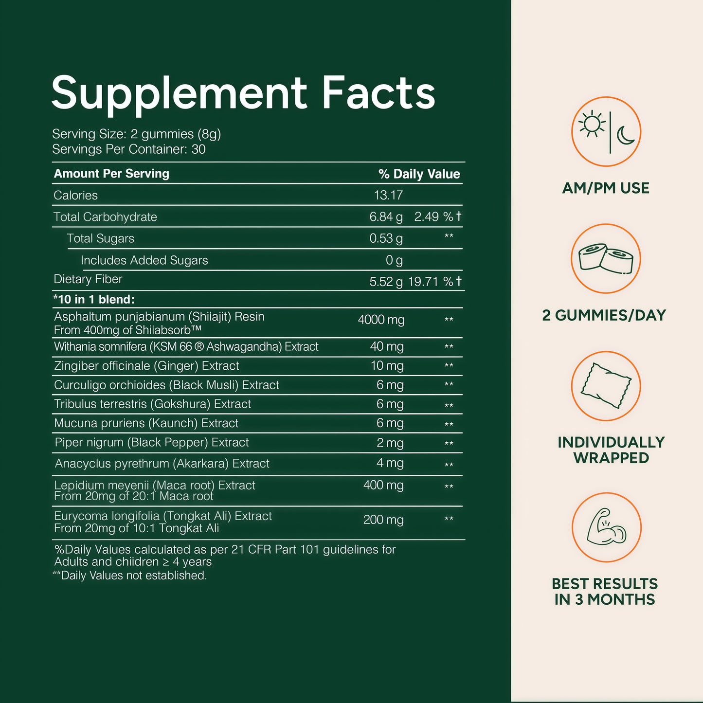 10-in-1 Alpha Shilajit Gummies | 4000 mg Pure Himalayan Shilajit, Tongkat Ali, Maca Root, 75% Fulvic Acid | ShilAbsorb Bioavailability Tech | Sugar-Free Vegan, 85+ Trace Minerals | 60 Pack